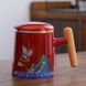 Чашка з заварником Журавель благополуччя ручної роботи червона, Китай id_7858 фото 2