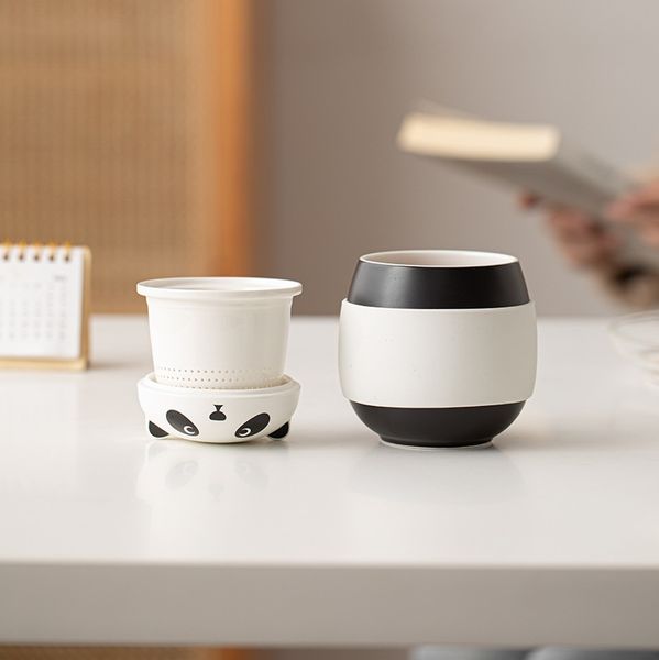 Чашка-заварник для чаю у виді Панди з кришкою та фільтром Panda Tong xin 400мл, Китай id_9062 фото