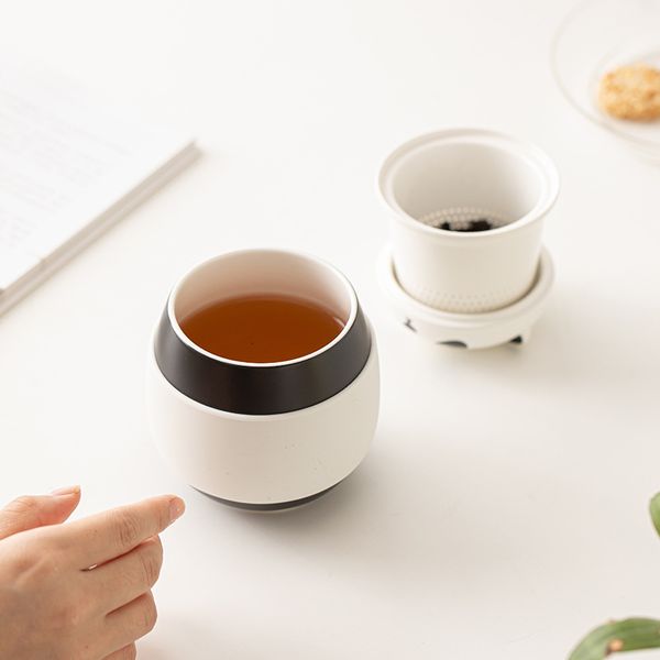 Чашка-заварник для чаю у виді Панди з кришкою та фільтром Panda Tong xin 400мл, Китай id_9062 фото