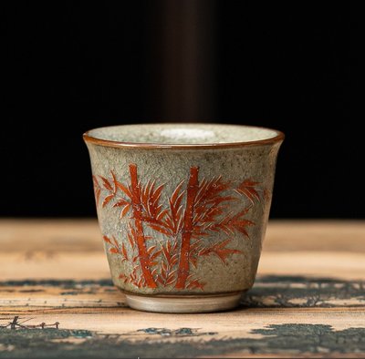 Піала з підставкою Крижана глазур ручної роботи колекційна в японському стилі 40мл, Китай id_8901 фото