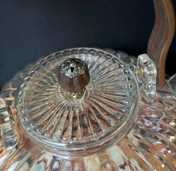 Чайник Квітуча хризантема із термостійкого скла 950 мл, Китай id_9161 фото