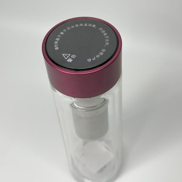 Розумний термос-заварник з подвійного скла для чайної церемонії з датчиком температури рожевий 320мл, Китай id_9016 фото
