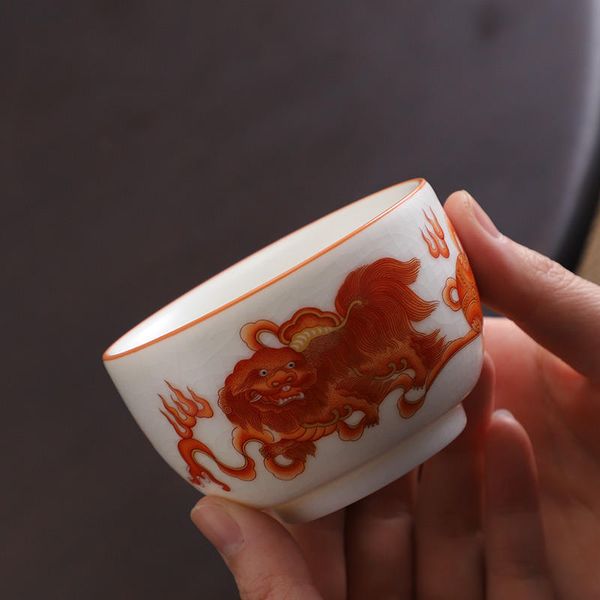 Піала Благословіння Pixiu Перетворює зло на багатство для чаю ручної роботи 120 мл, Китай id_8906 фото