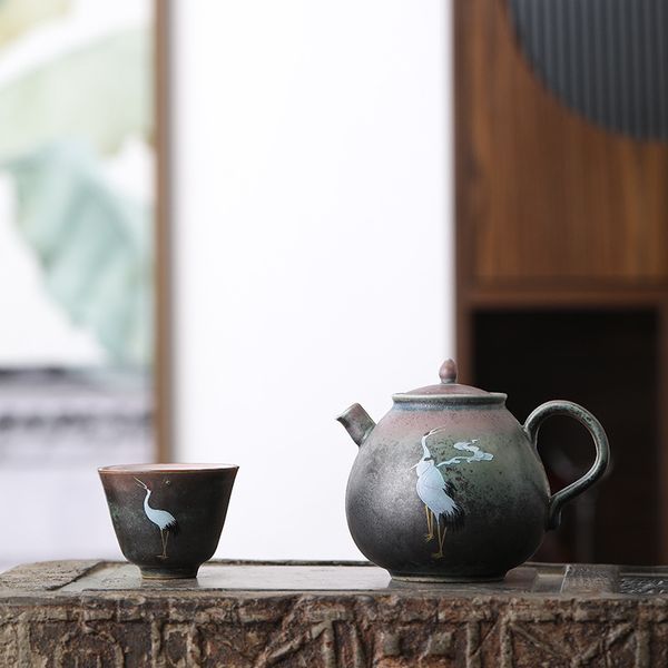 Чайник із тонкостінної кераміки в японському вінтажному стилі Ruihe Chengxiang 260мл, Китай id_9082 фото